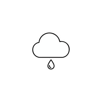 Minimalist raincloud graphic for weather apps and climate change awareness, a simple icon of nature's elements for digital design projects vector
