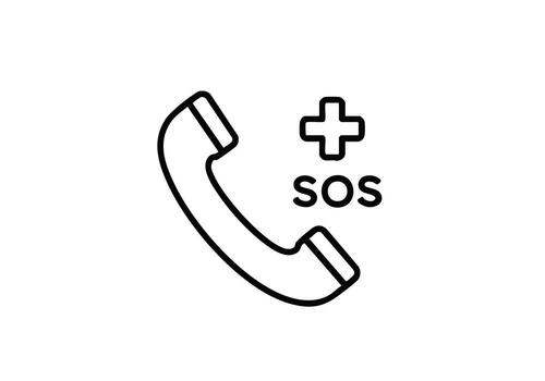 Emergency hotline icon for help, support, and immediate assistance with a clean, minimalist design perfect for apps and websites needing urgent contact vector