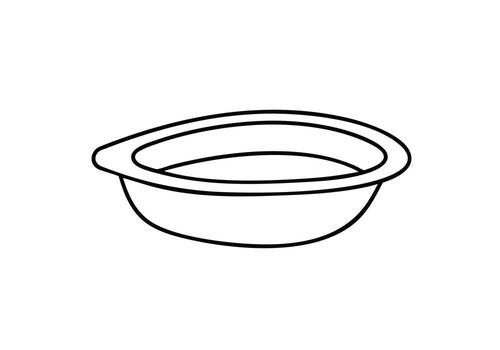 minimalista contorno de un pulcro, moderno bol, Perfecto para comida presentación o creativo diseño proyectos, limpiar y sencillo estético para versátil utilizar vector