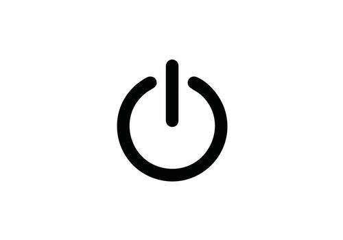 Modern power button icon for websites and app interfaces, sleek and simple turn on or off symbol for technology concepts with elegant design elements vector