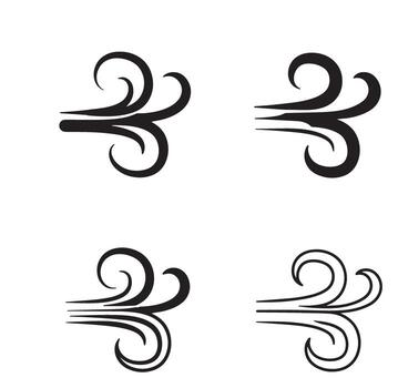 illustration of four wind icons in various styles for design elements vector