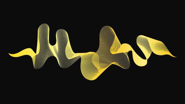 Abstract backdrop with luxury golden waves on dark background. Modern technology background, wave design. Perfect illustration vector