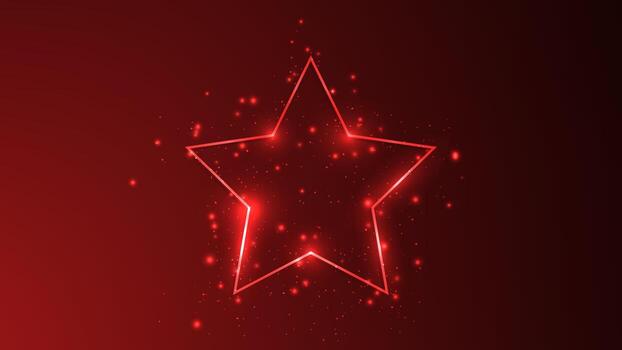 Bright red star with sparkles vector