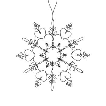 Continuous Line Snowflake vector