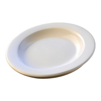 isolado branco cerâmico prato em transparente fundo, esvaziar volta prato para Comida apresentação png