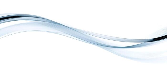 Elegant flowing blue abstract waves create a dynamic design on a clean white background photo