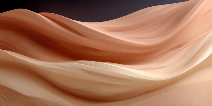 suave melocotón y crema tela pliegues crear un hermosa texturizado resumen diseño con agraciado fluido patrones foto