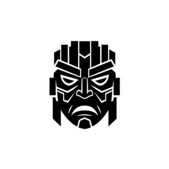 intrincado negro máscara diseño con agudo bordes y geométrico patrones. vector