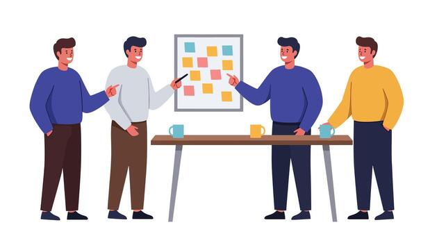 Team Collaboration and Brainstorming Session. vector