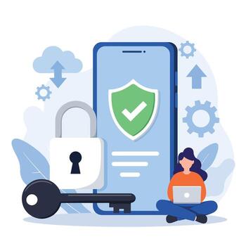 digital seguridad y en línea datos proteccion concepto. vector