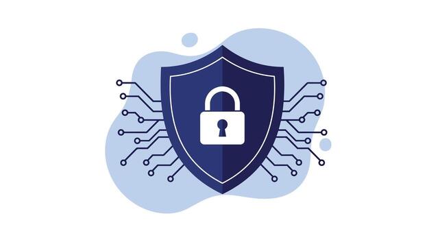 digital seguridad proteger con candado y circuitería diseño. vector