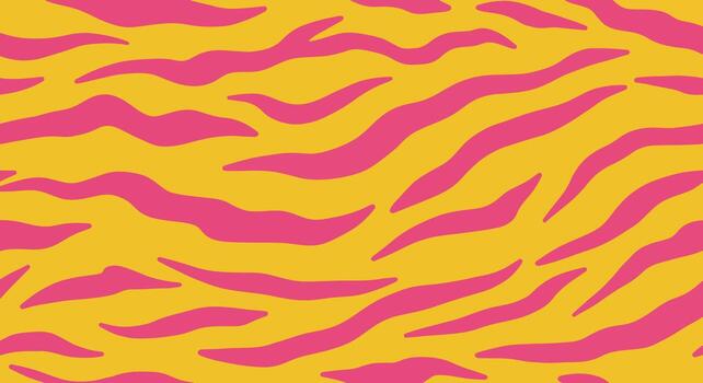 Vibrant Pink and Yellow Abstract Zebra Stripe Pattern. vector