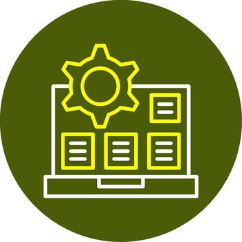 algoritmo línea icono de dos colores vector