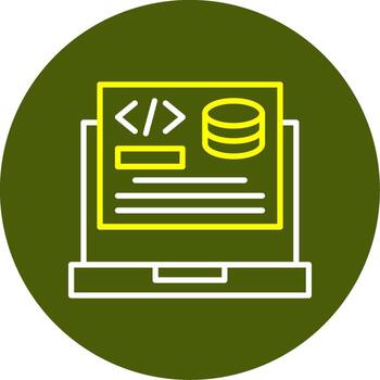 icono de dos colores de línea de desarrollo backend vector