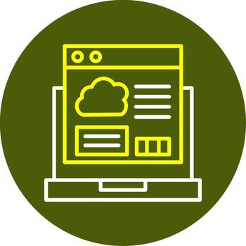 línea de codificación en la nube icono de dos colores vector