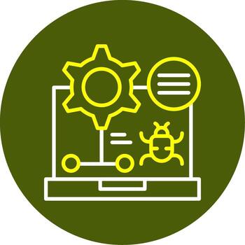 línea de depuración icono de dos colores vector