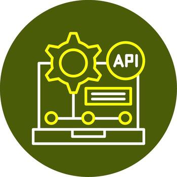 API Line Two Color Icon vector