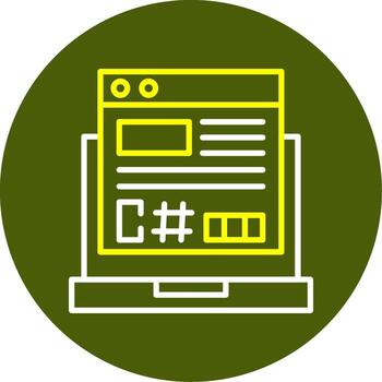 C Sharp Line Two Color Icon vector