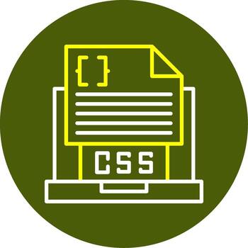 icono de dos colores de línea de archivo css vector