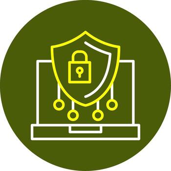 Data Security Line Two Color Icon vector