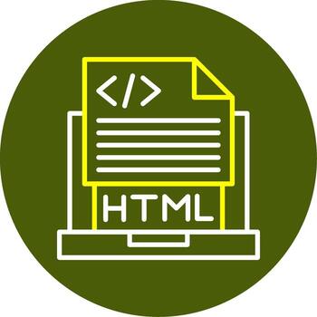 Html File Line Two Color Icon vector