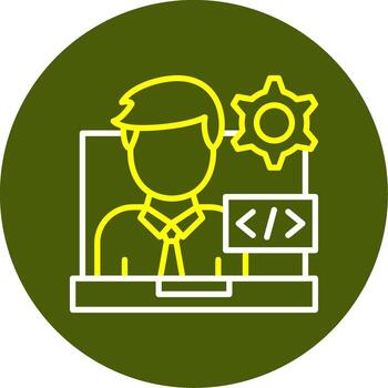 Programmer Line Two Color Icon vector