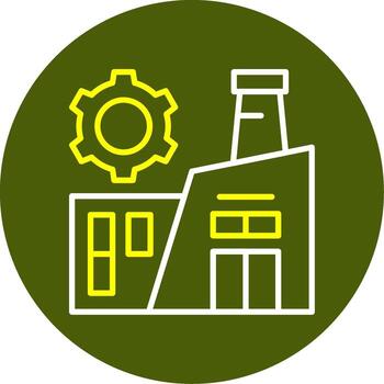 fábrica mínimo línea dos color icono vector