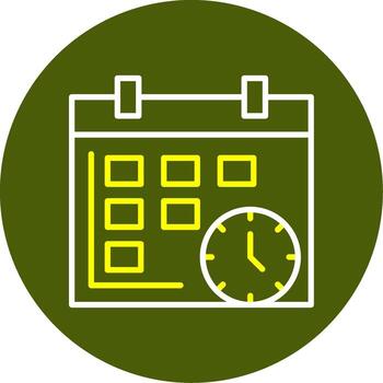 fecha límite mínimo línea dos color icono vector