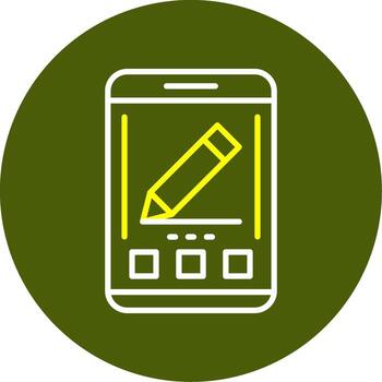 Edit Mobile Interface Minimal Line Two Color Icon vector