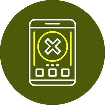 Close Mobile Interface Minimal Line Two Color Icon vector