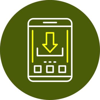 Download Mobile Interface Minimal Line Two Color Icon vector