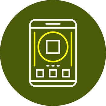 Stop Mobile Interface Minimal Line Two Color Icon vector