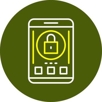 bloquear móvil interfaz mínimo línea dos color icono vector