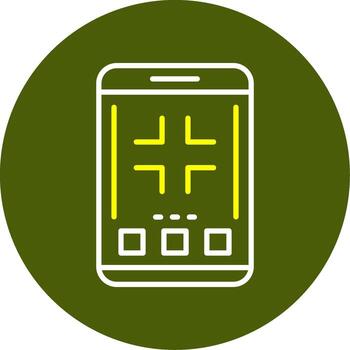 Exit full screen Mobile Interface Minimal Line Two Color Icon vector