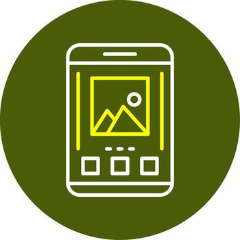 imagen móvil interfaz mínimo línea dos color icono vector