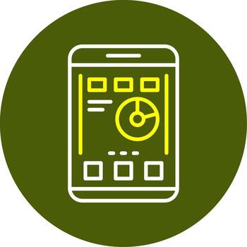 Chain Mobile Interface Minimal Line Two Color Icon vector