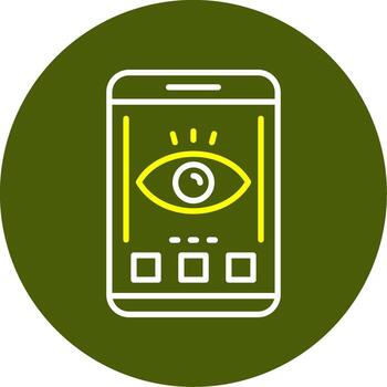 ver móvil interfaz mínimo línea dos color icono vector