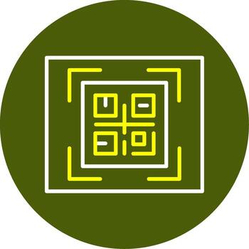 QR Code Minimal Line Two Color Icon vector