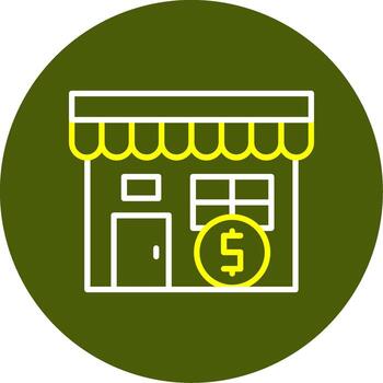 Merchant Minimal Line Two Color Icon Design vector