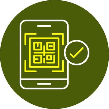 QR code payment Minimal Line Two Color Icon Design vector