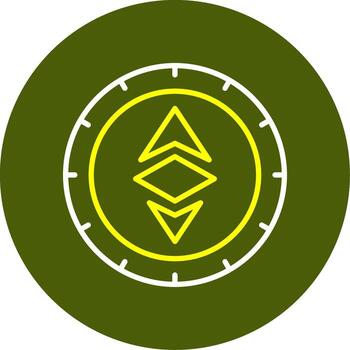 Ethereum Minimal Line Two Color Icon Design vector