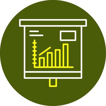 Escalating Bar Graph Minimal Line Two Color Icon vector