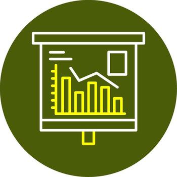 Declining Graph Minimal Line Two Color Icon vector