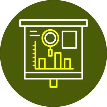 Estadísticas de grafico mínimo línea dos color icono vector