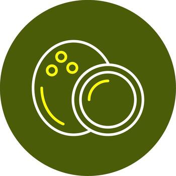 Coconut Minimal Line Two Color Icon vector