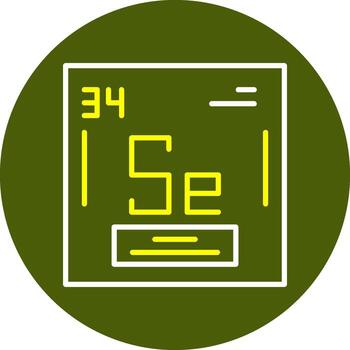 Selenium Chemical Minimal Line Two Color Icon vector
