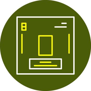 Oxygen Chemical Minimal Line Two Color Icon vector