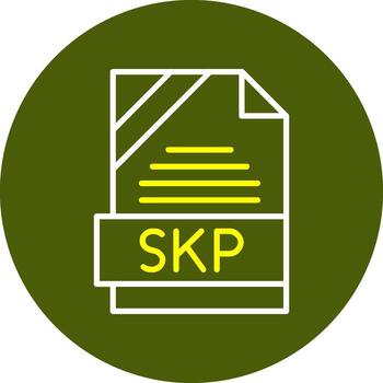 SKP Format Minimal Line Two Color Icon vector