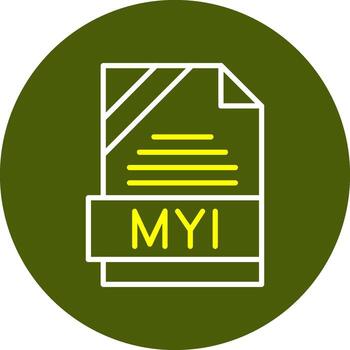 mi yo formato mínimo línea dos color icono vector