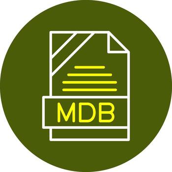 mdb formato mínimo línea dos color icono vector